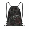 Skull Frs Drawstring Bags Mulheres Homens Portátil Gym Sports Sackpack Halen Rose Floral Treinamento Armazenamento Mochilas x6dV #