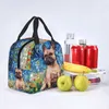 Benutzerdefinierte Französische Bulldogge Starry Night Lunch Bag Warm Cooler Isolierte Lunchbox für Frauen Kinder Arbeit Schule Essen Picknick Tragetaschen G8Kn #