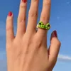 Anneaux de cluster coréen Ins multicolore perles de rocaille grenouille à la main pour femmes filles bohême style romantique mignon doux doigt bijoux