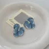 Ohrstecker Sommer und Frühling Licht Luxus elegante blaue Blume für Frauen Mode süße Metall Schmuck Zubehör 2024