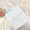 1 Stück Jungkook Kpop Golden Album Muster Einkaufstasche Canvas Umhängetasche für Reisen täglich Pendeln Damen wiederverwendbare Shop-Tasche Bes q42V #