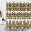 Shower Curtains BOHO Curtain Ethnic Color Art Lace Stripe Printing Decor Fabric Bathroom Accessories Set Hooks Machine Washable