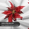 Tovaglia rotonda con fiori di Natale, copertura decorativa riutilizzabile lavabile da 60 pollici per decorazioni per cene in cucina