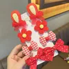 Accessoires pour cheveux, ensemble de 8 pièces, pinces à nœud de fleur en tissu de dentelle de dessin animé pour filles, épingle à cheveux rose brodée Kawaii mignonne