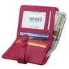 RFID Blocage Portefeuille Femme Petit Mini Safe Mey Sac Titulaire de la carte de crédit Porte-monnaie Solide Carteira Mulheres Portefeuille Femme R38 d7nv #