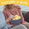 Bols Silicone micro-ondes pop-corn bol avec couvercle résistant à la chaleur pliable de bricolage de bricolage croustilles de godet