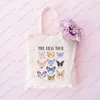 the Eras Tour Butterfly Print Canvas Hand Lage Stylish Taylor Merch Shoulder Bag Canvas Tote Bag Reusable Shop Bag E06b#