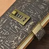 Carnet de notes vintage avec mot de passe A6 A5 B5 Journal secret en cuir égyptien antique avec serrure Cadeau de vacances Carnet de notes de voyage Journaux de bureau 240326