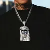 Designer-SchmuckIced Out Hip Hop-Schmuck Große 18 Karat vergoldete Messing-Aaaaa-CZ-Diamant-Jesus-Anhänger-Halskette mit kubanischer Gliederkette für Männer