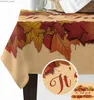 Table Cloth Autumn Thanksgiving Pumpkins Leaves Rectangle Tablecloths Holiday Party Decor Waterproof Table Cloth for Kitchen Table Decor Y240401