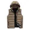 Gilets pour hommes automne et hiver grand gilet en coton épaissi débardeur chaud sans manches manteau chérie