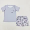 Crianças no atacado Mangas curtas Pato pescando camiseta de camiseta infantil shorts infantis de bolso