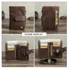 Contact's Greil Leather Men Wallet Casual Bifold RFID Hasp Zipper Coin Pocket Male Small Purse Carte Holder Mey Sac portefeuille R0XE #