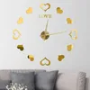 Autocollant de décoration d'horloge murale 3D, rangement de cuisine, Kit d'autocollants de citation de famille moderne pour chambre à coucher, décoration de bureau, DIY bricolage