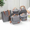 fi Portátil Cinza Tote Insulati Lunch Bag para Escritório Trabalho Escola Coreano Oxford Pano Picnic Cooler Bags T44p #