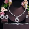 Collier boucles d'oreilles ensemble CWWZircons Design élégant feuille d'olivier jolie zircone cubique blanche pour les femmes mariage Banquet fête de mariée porter T741