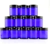 Storage Bottles 4-Ounce Blue Glass Straight Sided Cosmetic Jars 12 Pack 120 Ml For Cream Bottle Making Candles Diy