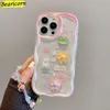 Curly Wave Edge Cream Rabbit Phone Case för Realme Narzo 10A 20A 30A 50 50i Prime N55 GT Master Ins Flowers Wrist Strap Cover