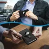 Airtag Toka Cüzdan Metal Alüminyum Kutu Kılıf RFID Anti-hırsızlık kaydırma Kredi Kartı Sahibi Orijinal Deri Kısa Zipper Para Çanta U1G0##