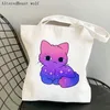 Femmes Shopper sac lesbienne fierté chat imprimé Kawaii sac Harajuku boutique toile Shopper sac fille sac à main fourre-tout épaule dame d8T6 #