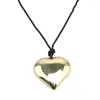 Pendentif Colliers Mode Mignon Grand Coeur Ras Du Cou Femmes Longue Corde Noire Déclaration Collier Bijoux Cadeaux Petite Amie En Gros