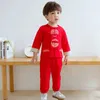 Summer Style Chinese Boys and Girls Traditional Childrens Clothing Personality Printed Piglet Dragon Tang Suit 14 Years Old 240328