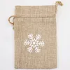 1pc Jute Linen Fabric Drawstring Storage Bag Jewelry Organizer Coin Purse Envirmental Gift Bag Holder D5d8#