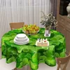 Nappe de table ronde pour la Saint-Patrick, 60 pouces, magnifique décor de printemps avec trèfle vert, pour les repas de fête de vacances