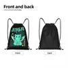 Anpassad anime rolig katt cthulhu dragstring väska för butik yoga ryggsäckar män kvinnor lovecraft mster sport gym sackpack x6tr#