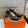 Italy Design Men Bouncing Sneaker Shoes Nappa Leather Technical Jersey & Suede Goatskin Low Top Trainers Comfort Party Dress Walking Skate Shoe With Box