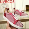 Casual Shoes Pink Red Color Dilver Spikes Flock Fashion Man Lace-Up Breathable Flats Sole Spring Sneakers Men Tenis Masculino