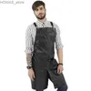 Aprons 2023 Fashion European American Cross Apron Carpenter Electrician Coffee Shop Floral Work Clothes Men and Women Apron Custom Y240401