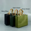 durable avec poignée bricolage vert bleu N tissé fourre-tout sac cadeau sac à main Ecobag Eco sac d'épicerie O10J #