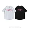 Camiseta de manga corta con estampado de letras de Hip Hop para hombre, marca de moda, holgada, informal, versátil