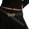 Cinture Cintura da ragazza anni 2000 per donna Casual Strass Fibbia a farfalla Jeans Pantaloni Adolescenti Indossano decorativi