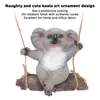 Gartendekorationen Schaukel Koala Skulptur Cartoon Kunstharz Tierstatuen Dekoration für Zubehör