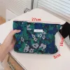 Косметическая сумка с большой емкостью цветочные жаккардовые туалетные органайзер ежедневно мешочек для макияжа Новый винтажный синий зеленый 10 -й#