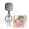 1pcs Metal Retractable Badge Reel with Key Ring Pretty Cube Electroplate Badge Reel Card Holder Accories Busin Supplies a60y#