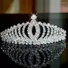 Haarspeldjes Retro Crystal Tiara Bruids Bruiloft Accessoires Volwassen Ceremonie Kroon Viering Strass Hoofdband