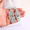 Dangle Oorbellen Kleurrijke Blad Acryl Drop Voor Vrouwen Pendientes Blauw Roze Plant Bladeren Lange Oorbel Koreaanse Mode-sieraden