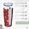 Tumblers Natal floco de neve isolado tumbler com canudos e tampa ano de aço inoxidável viagem copo térmico 20 oz escritório casa canecas