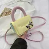 Totes Mini Contrasting Color Handbags For Women Korean Cute Girl Simple Single Shoulder Bags 2024 Spring Summer Bow Crossbody Bag