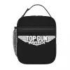 Top Gun Logo Branco Maverick Resuable Lunch Boxes Mulheres Multifuncti Film Thermal Cooler Food Isolated Lunch Bag Office Work 865H #