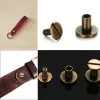 10 set di fissaggio piatto in pelle piatta Rivet di rilegatura robusta rivetti per maschi e femmine Accessori per cinghia degli accessori per indumenti hardware.