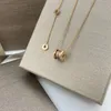 Luxe band keramische diamant hanger kettingontwerper voor vrouwen mode titanium roestvrijstalen veer hang ketting hoge kwaliteit 18k gouden ketting juweel cadeau