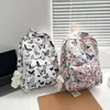 Sacos escolares elegantes e modernos com padrão de borboleta mochila ins versão coreana estilo floresta menina leve bolsa de viagem ao ar livre