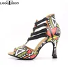 Buty taneczne Loogtshon Wedding for Women Salsa Woman Sandals z platformą Srebrny Rhinestone