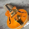 Livraison gratuite!Guitare personnalisée en gros de l'usine Orange Falcon 6120 Semi Hollow Body Jazz Electric Guitar avec Bigs Tremolo 258