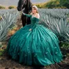 Vestido De princesa brillante verde esmeralda para quinceañeras, Vestido De fiesta, cuentas De flores 3D, Vestido De 16 cumpleaños, 15 De novia