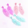 Dangle Earrings Colorful Leaf Acrylic Drop For Women Pendientes Blue Pink Plant Leaves Long Earring Korean Fashion Jewelry